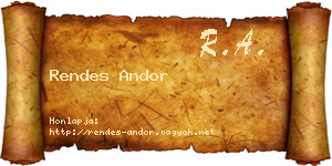 Rendes Andor névjegykártya